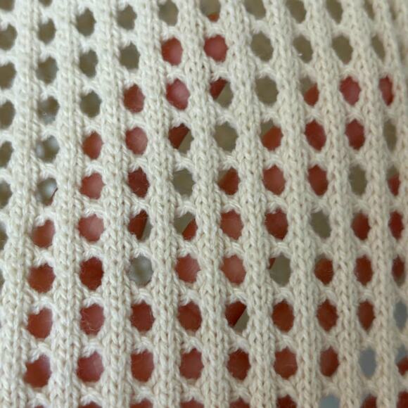 Sincerely Jules Wms XS Open Knit Cream Cropped Shrug Sweater Button Up Layering - Picture 5 of 8